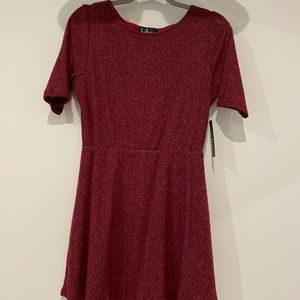 Heather Burgundy Skater Dress